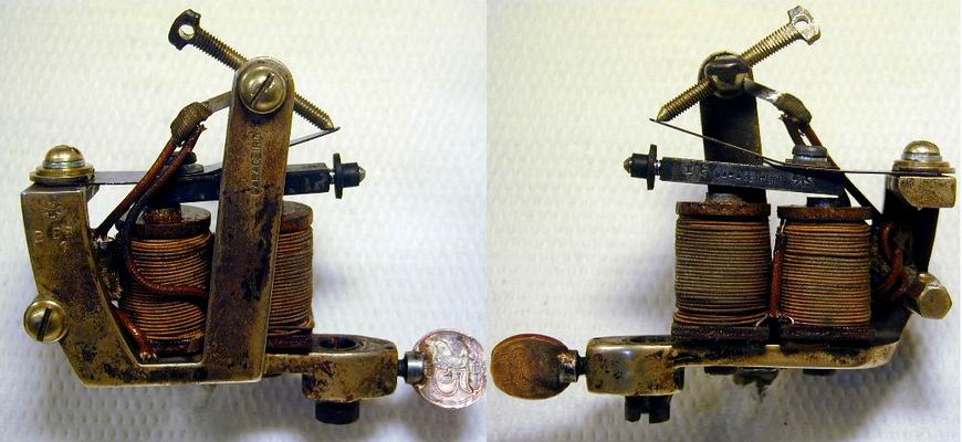 Bernhard's Brass Percy Water's Tattoo Machine. copy.
