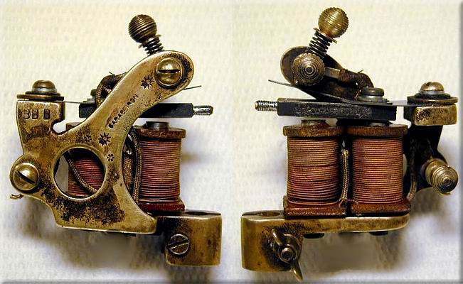 tattoo machine 
old doorbell silk coverd wire.